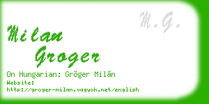 milan groger business card